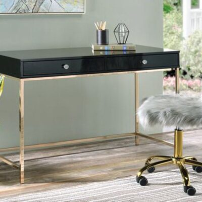 Bester Black Lacquer Home Office Desk