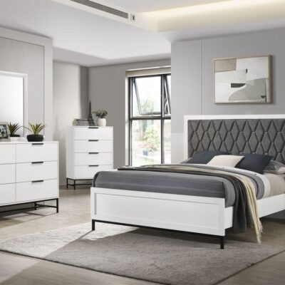 Candra White Finish Bed