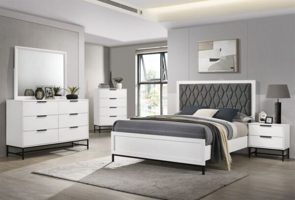 Candra White Finish Bed