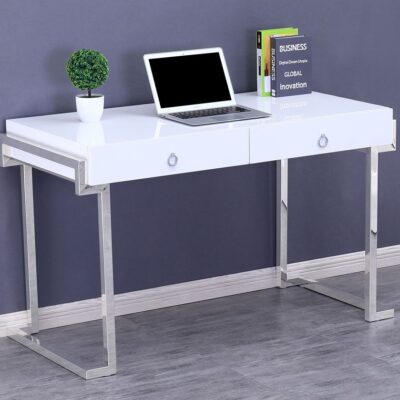 Julia Glossy White Home Office Desk